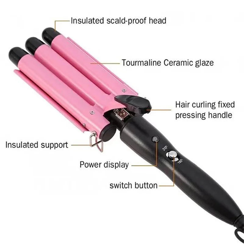 LUMERA Professional Triple Barrel Curling Iron