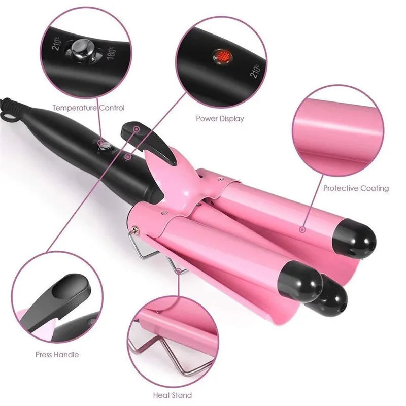 LUMERA Professional Triple Barrel Curling Iron